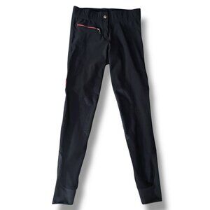 Dover Saddlery Womens Riding Pants Sz 26 Black Red Breeches Equestrian